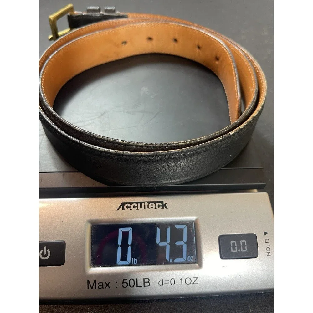 Coach Black Leather Belt Brass Buckle USA Glove Tanned Cowhide Sz 42 105cm